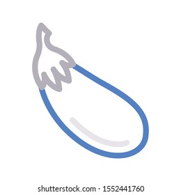 egg plant vector colour line icon