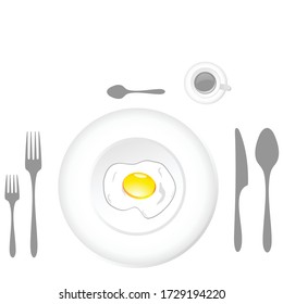 egg plate art vector illustration on white background