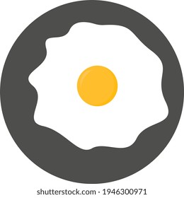 Egg in a plate, illustration, vector on white background.