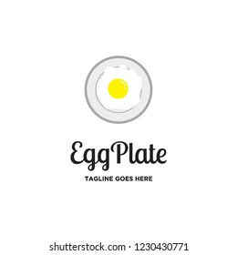 egg in plate logo icon vector