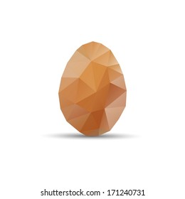 Egg polygonal of geometric shapes, triangles, origami. Vector EPS 10 illustration.