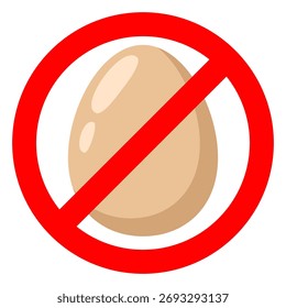 Icono de prohibición de huevo estilo de color plano