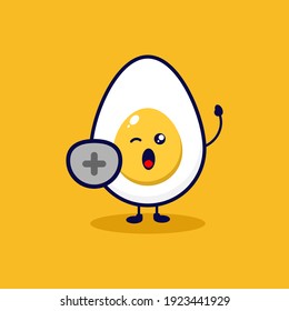 Huevo proteger ilustración de carácter lindo