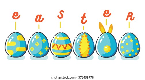 Egg and Rabbit of Easter day 