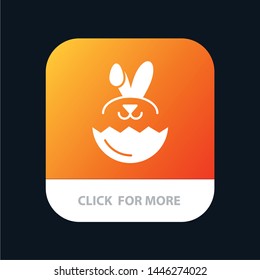 Egg, Rabbit, Easter Mobile App Button. Android and IOS Glyph Version