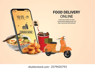 egg ramen ebi french fries soft drink cans cola drink smart 3d going forward app coca buy mc menu pack set fast food deliver rider order lunch phone shop online sale