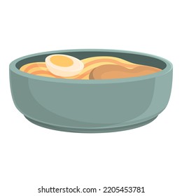 Egg ramen icon cartoon vector. Japanese food. Cuisine rice