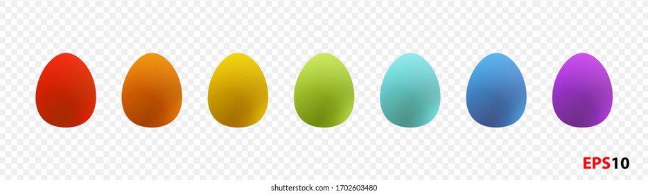 Egg realistic colorful colors isolated