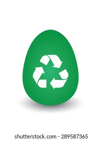 Egg recycle illustration vector with shadow