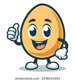 egg retro cartoon character vector illustration template design