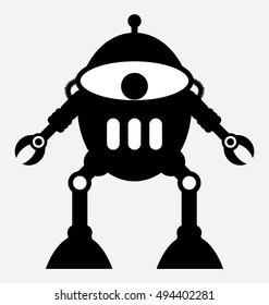 egg retro robot, robot icon