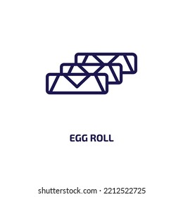 egg roll icon from culture collection. Thin linear egg roll, food, egg outline icon isolated on white background. Line vector egg roll sign, symbol for web and mobile