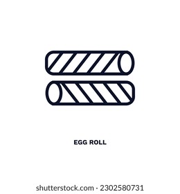 egg roll icon. Thin line egg roll icon from culture and civilization collection. Outline vector isolated on white background. Editable egg roll symbol can be used web and mobile