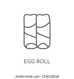 Egg Roll Linear Icon. Modern Outline Egg Roll Logo Concept On White Background From Culture Collection. Suitable For Use On Web Apps, Mobile Apps And Print Media.