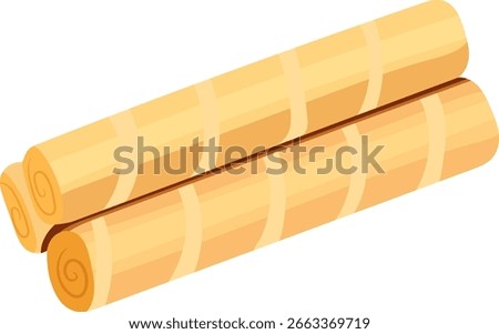 Egg Rolls Biscuit Illustration Isolated on White Background