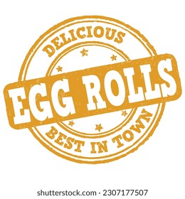 Egg rolls grunge rubber stamp on white background, vector illustration