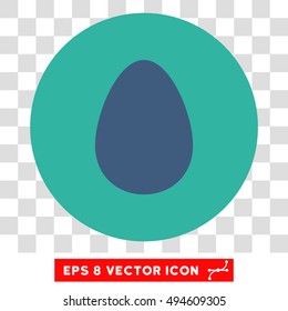 Egg round icon. Vector EPS illustration style is flat iconic bicolor symbol, cobalt and cyan colors, transparent background.