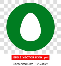 Egg round icon. Vector EPS illustration style is flat iconic bicolor symbol, white and green colors, transparent background.