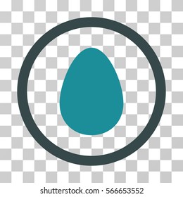 Egg rounded icon. Vector illustration style is flat iconic bicolor symbol inside a circle, soft blue colors, transparent background. Designed for web and software interfaces.