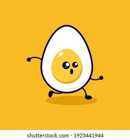 Egg run cute character illustration