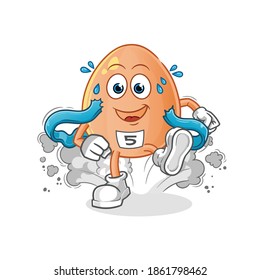 egg runner character. cartoon mascot vector