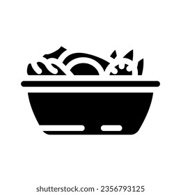 Eiersalat-Glyphsymbol Vektorgrafik. Eiersalatschild. einzelne Symbolillustration