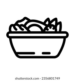 vector de icono de la línea de ensalada de huevo. signo de ensalada de huevo. símbolo de contorno aislado ilustración negra