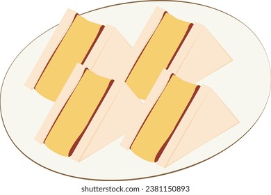 egg sandwich. sandwich. Illustrations. vector. 