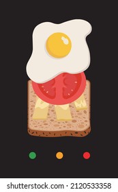Egg sandwich ingredients vector illustration 