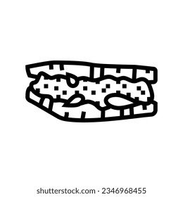 egg sandwich line icon vector. egg sandwich sign. isolated contour symbol black illustration