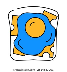 egg sandwich line icon vector. egg sandwich sign. isolated symbol illustration