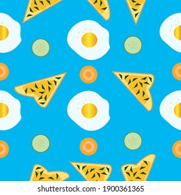 egg and sandwich pattern with salad