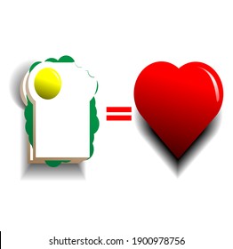 Egg sandwiches and full of love, for Valentine's Day celebrations