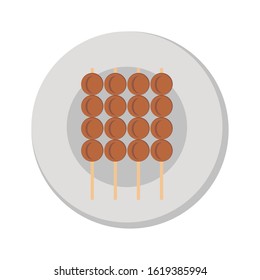 egg satay vector - illustration
