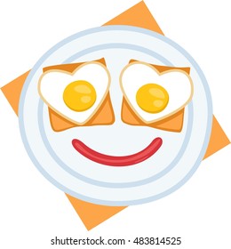 with egg sauce and toasts face on a plate