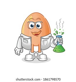 egg scientist character. cartoon mascot vector