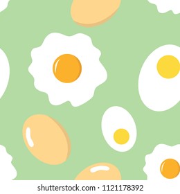 egg seamless pattern on green background 