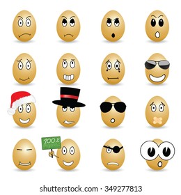 egg set cartoon vector in colorful