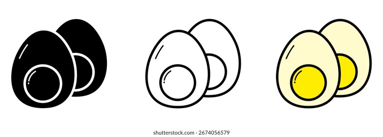Egg set icon on white background