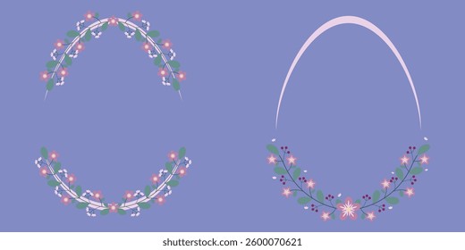 Egg Shape Border Frame With Beautiful Floral Decoration