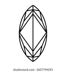 Egg Shape Diamond Outline Illustration