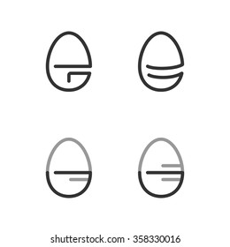 Egg Shape Line Logo. Minimalism Style Logotype. Vector.