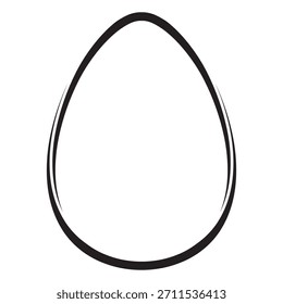 Esquema de la forma del huevo, icono abstracto negro, Diseño gráfico simétrico audaz