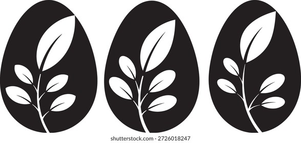 Egg shape with plant growing. Spring and easter concept. Seed of life symbol.