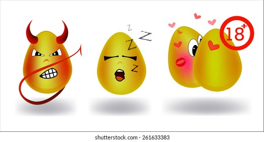 Egg shaped emoticon. 