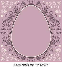 egg shaped frame on indian pattern