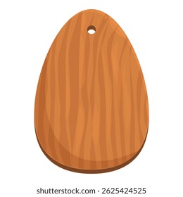 Egg shaped wooden cutting board with a hole for hanging, perfect for any kitchen