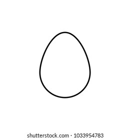 egg shell black line vector icon on white background