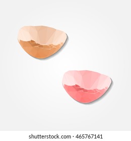 Egg shell cracked low resolution flat triangle polygon vector eps10