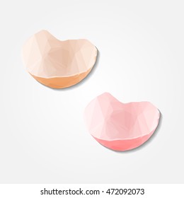 Egg shell cracked low resolution flat triangle polygon vector eps10